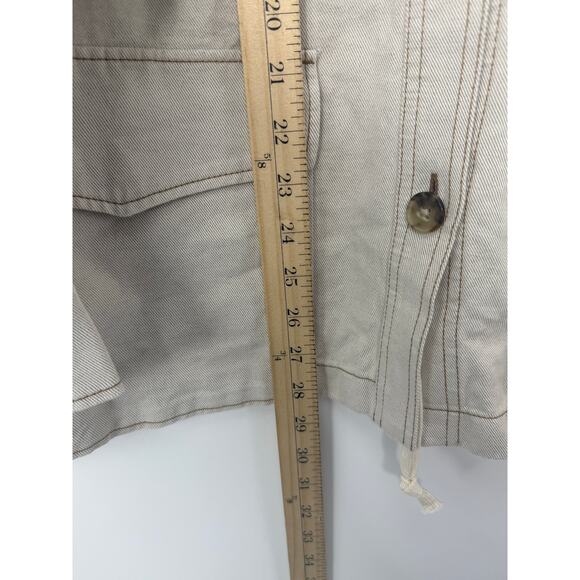 NEW Madewell Cinched Utility Jacket in Italian Linen Twill Women Size L - Picture 7 of 10
